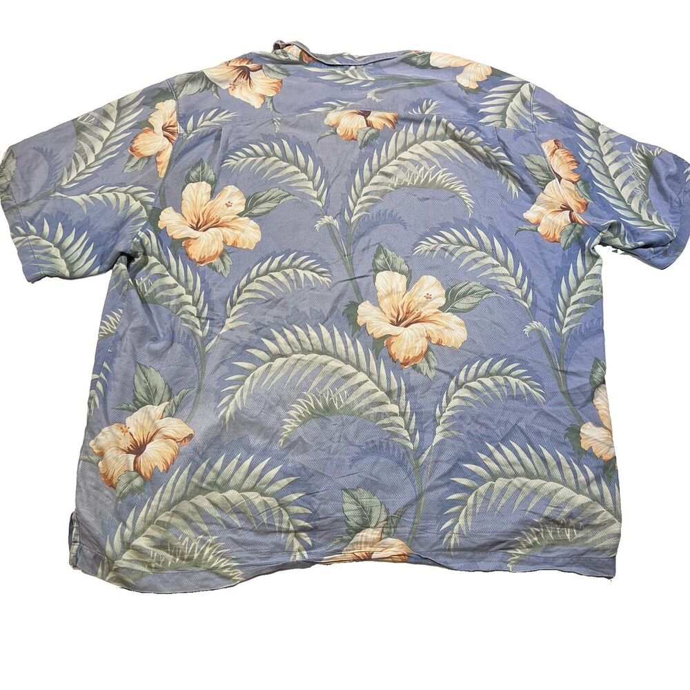 Tommy Bahama Silk Floral Tropical Hawaiin Button Up Camp Shirt Men's Size 3XT - Picture 9 of 10